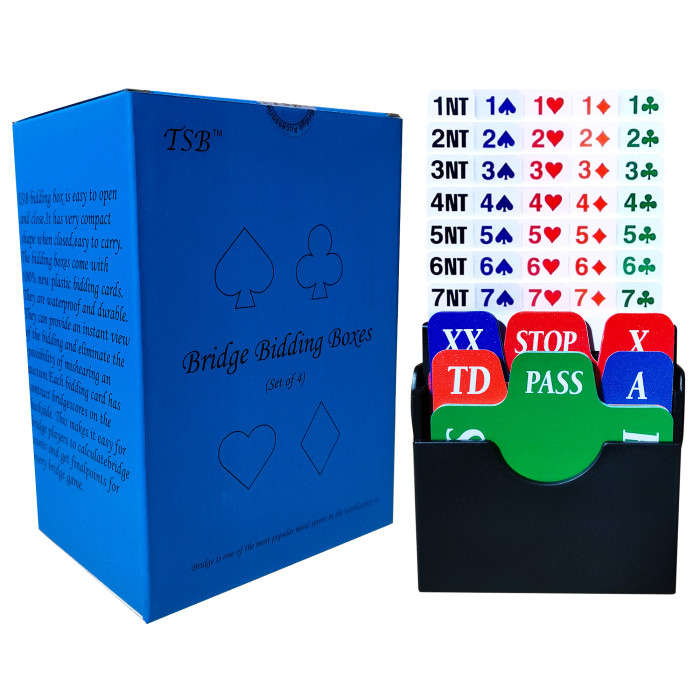 STBG029 Bidding Box(set of 4,Black,incl 100% plastic bidding cards),free shipping